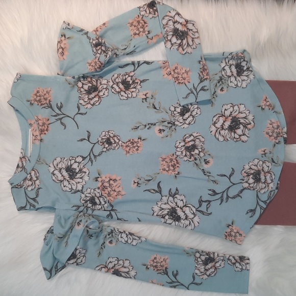 Girls 2 Pc Top/leggings Set - Floral Top:Size 10/12 Leggings: Size 8 - Picture 2 of 12